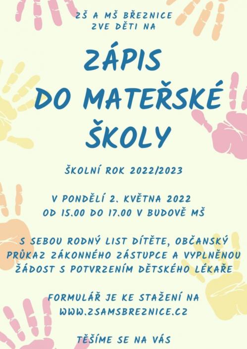 zápis MŠ