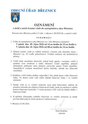 oznámení